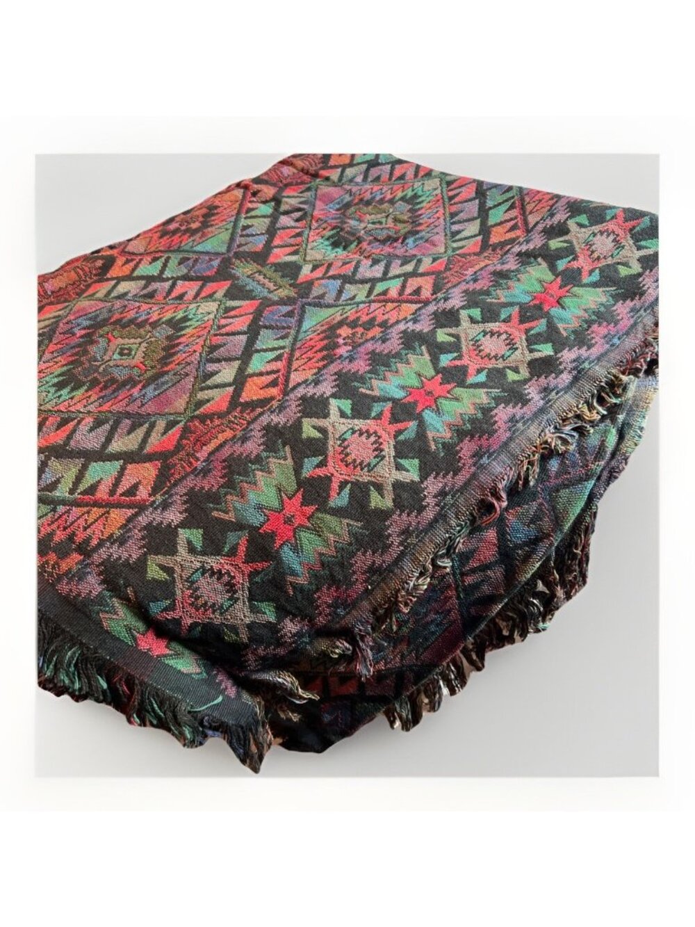 Crown Crafts Cotton Woven Throw Blanket Desert Night 53x68 USA New
